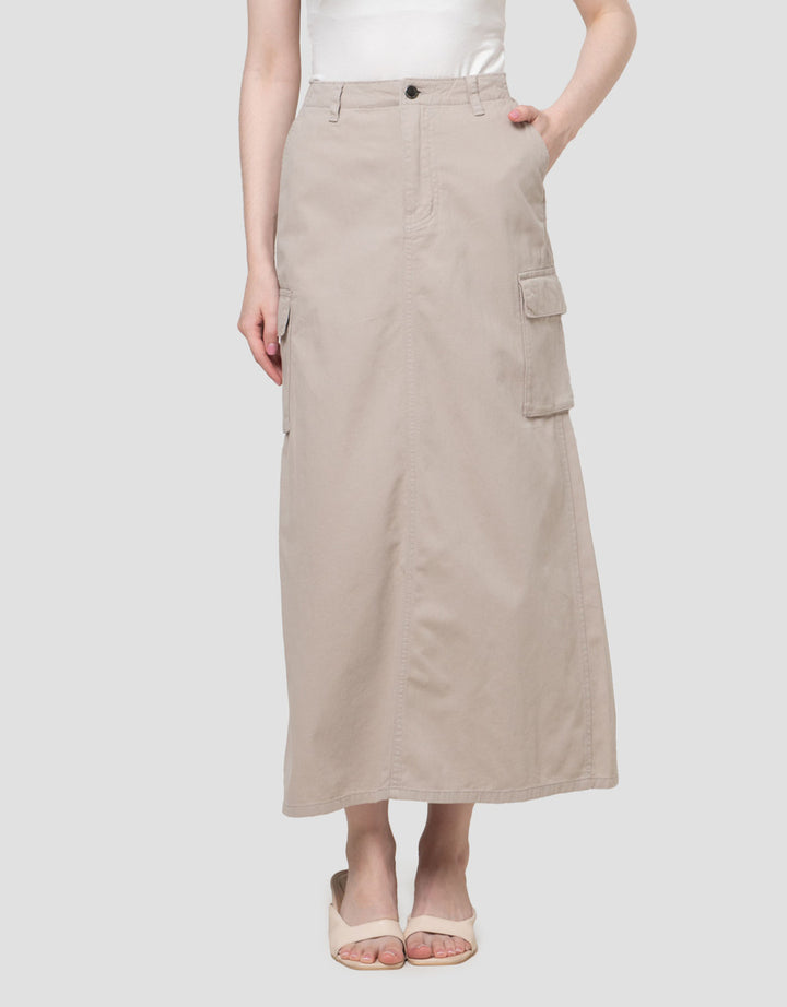 Nevada Twill Straight Rok Panjang Wanita