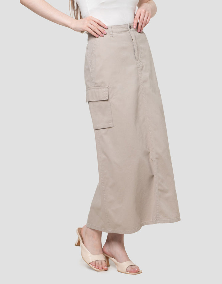 Nevada Twill Straight Rok Panjang Wanita