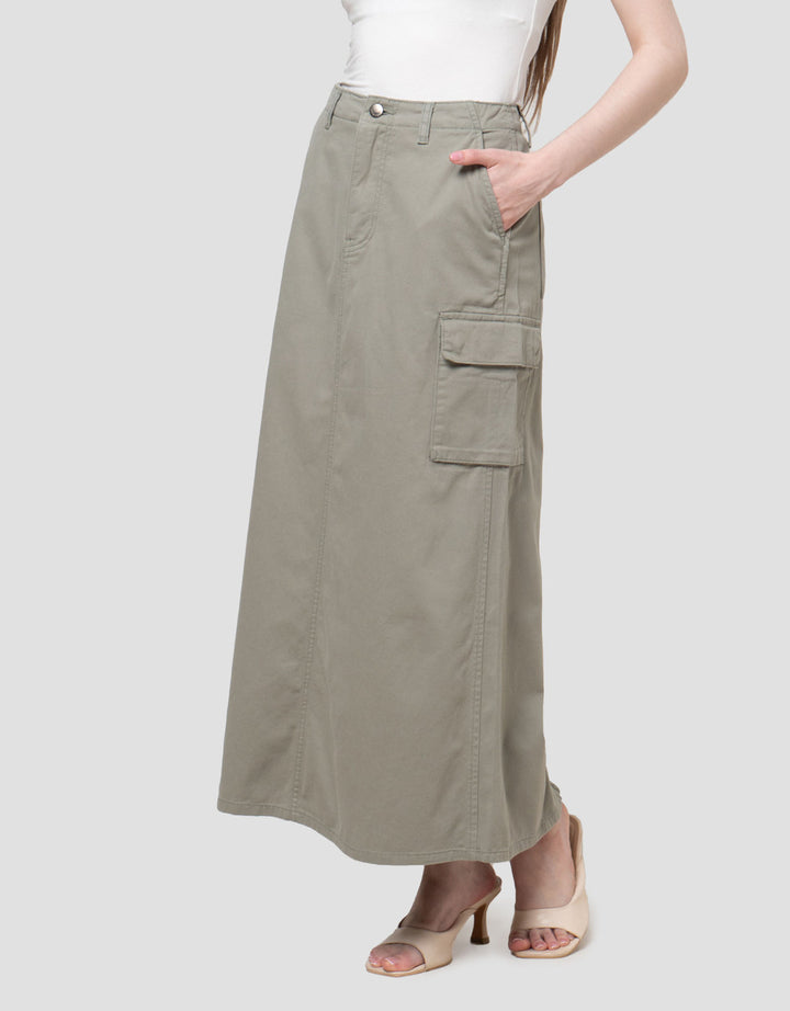 Nevada Twill Straight Rok Panjang Wanita