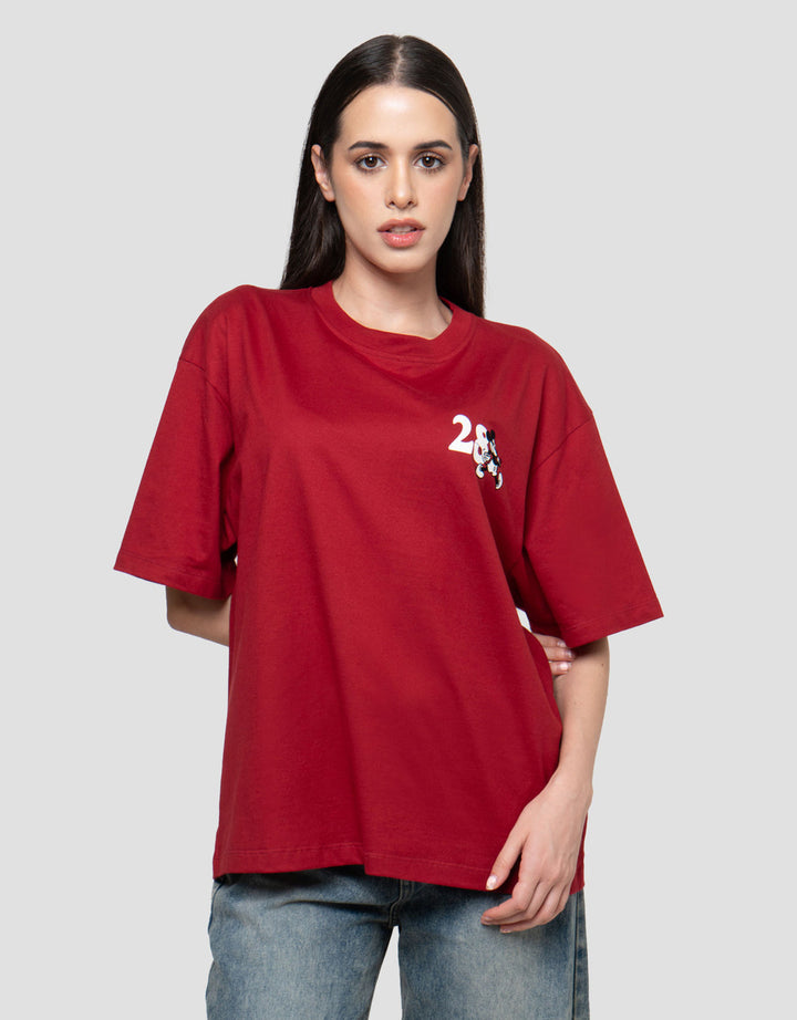 Disney Oversize New Print Mickey Mouse Kaos Oversize Wanita