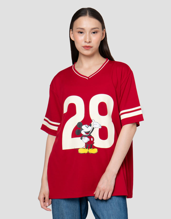 Disney Print Mickey Mouse Kaos Oversize Wanita