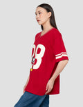 Disney Print Mickey Mouse Kaos Oversize Wanita