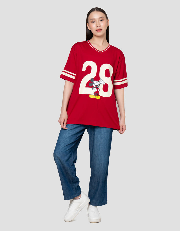 Disney Print Mickey Mouse Kaos Oversize Wanita