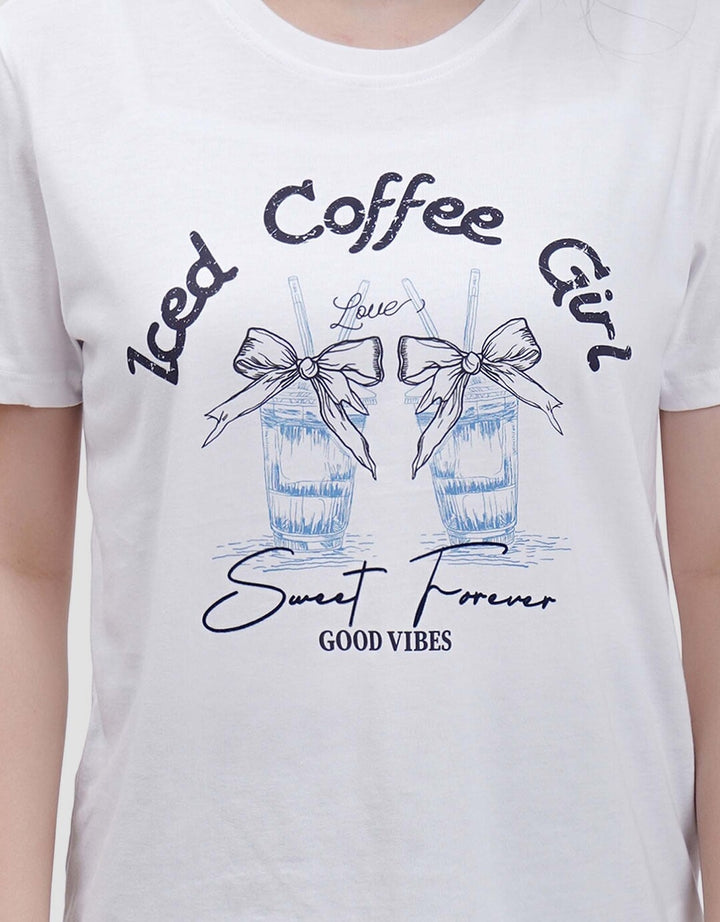 Nevada Print Ice Coffee Kaos Wanita