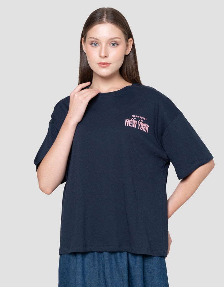 Nevada Comb New Chapter New York Kaos Oversize Wanita