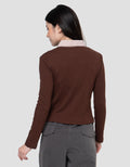 Nevada Solid Rib Woven Collar Kaos Wanita