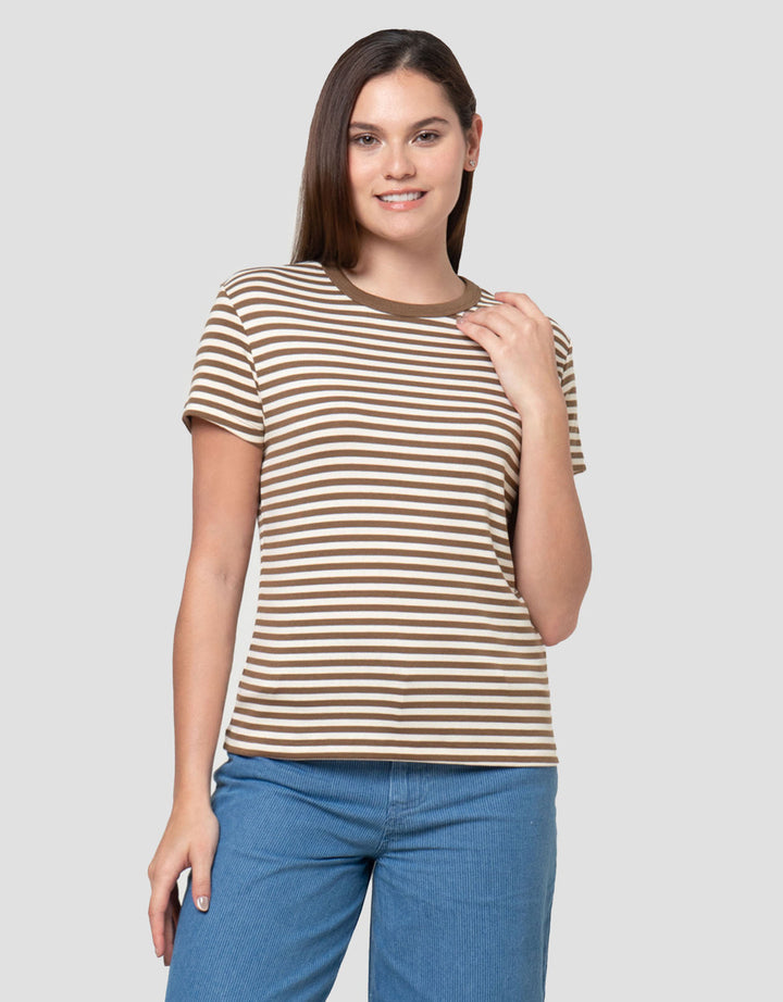 Nevada Reguler Stripe Kaos Wanita