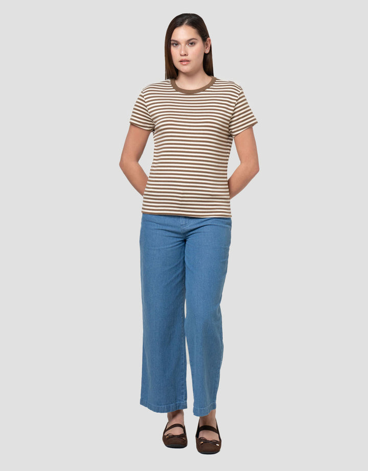 Nevada Reguler Stripe Kaos Wanita