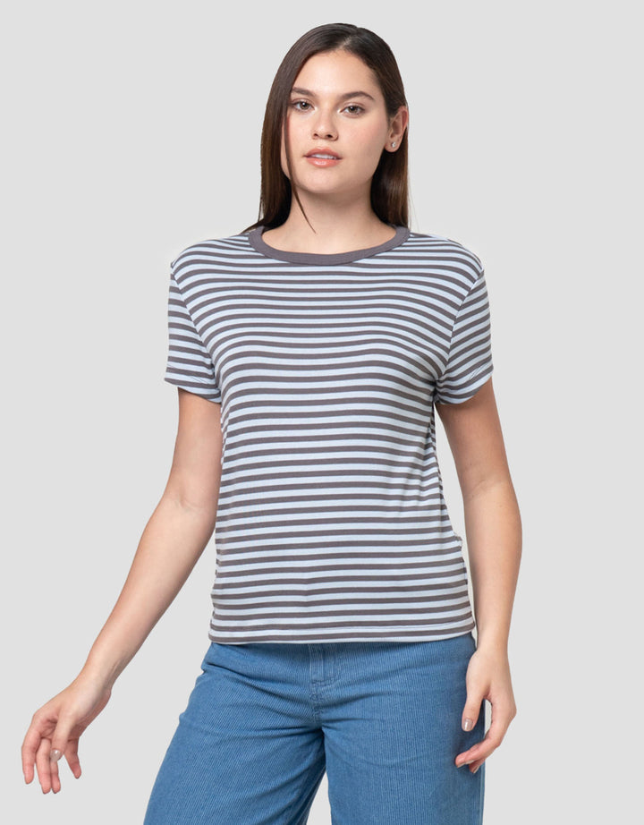 Nevada Reguler Stripe Kaos Wanita
