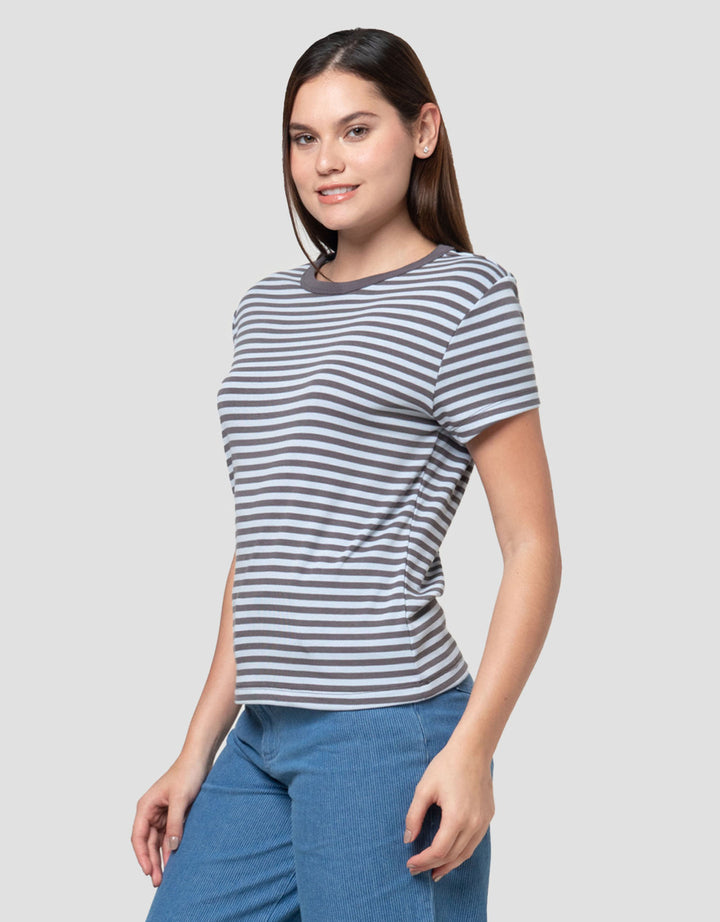 Nevada Reguler Stripe Kaos Wanita