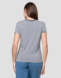 Nevada Reguler Stripe Kaos Wanita