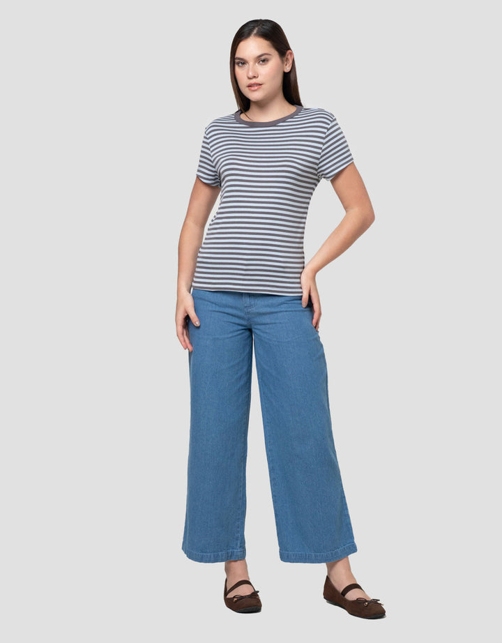 Nevada Reguler Stripe Kaos Wanita