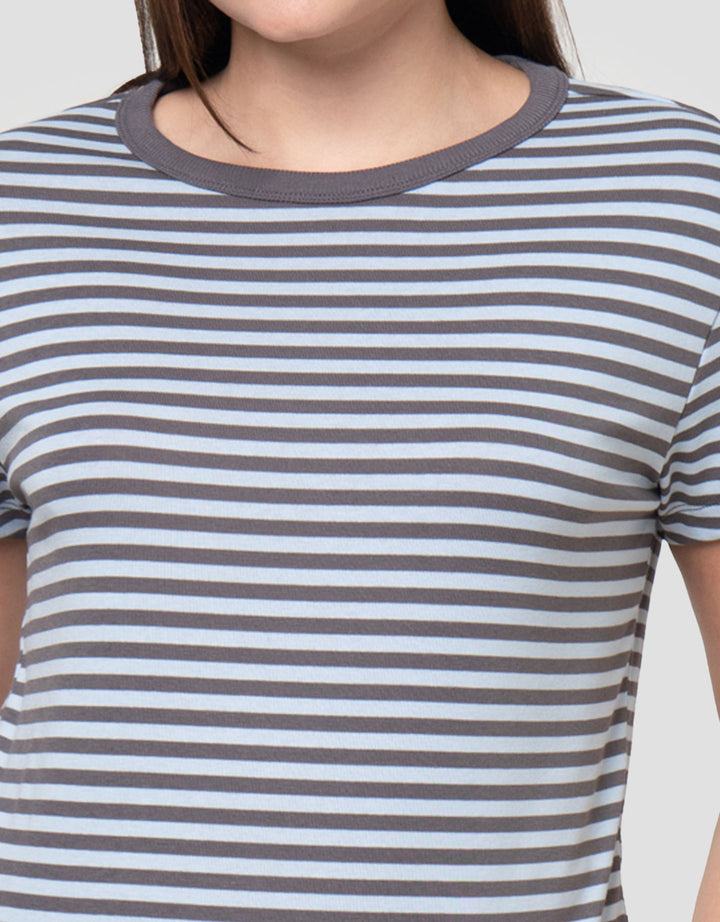 Nevada Reguler Stripe Kaos Wanita