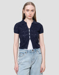Nevada Flat Knit Textured Kaos CropWanita