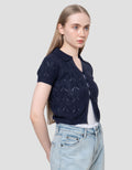 Nevada Flat Knit Textured Kaos CropWanita