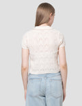 Nevada Flat Knit Textured Kaos CropWanita