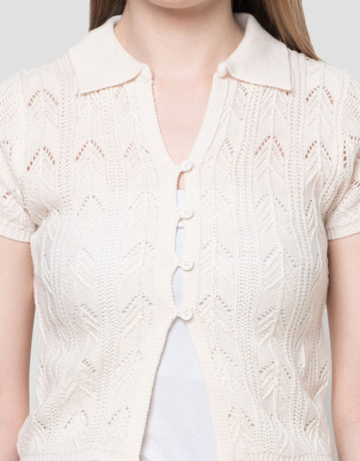 Nevada Flat Knit Textured Kaos CropWanita