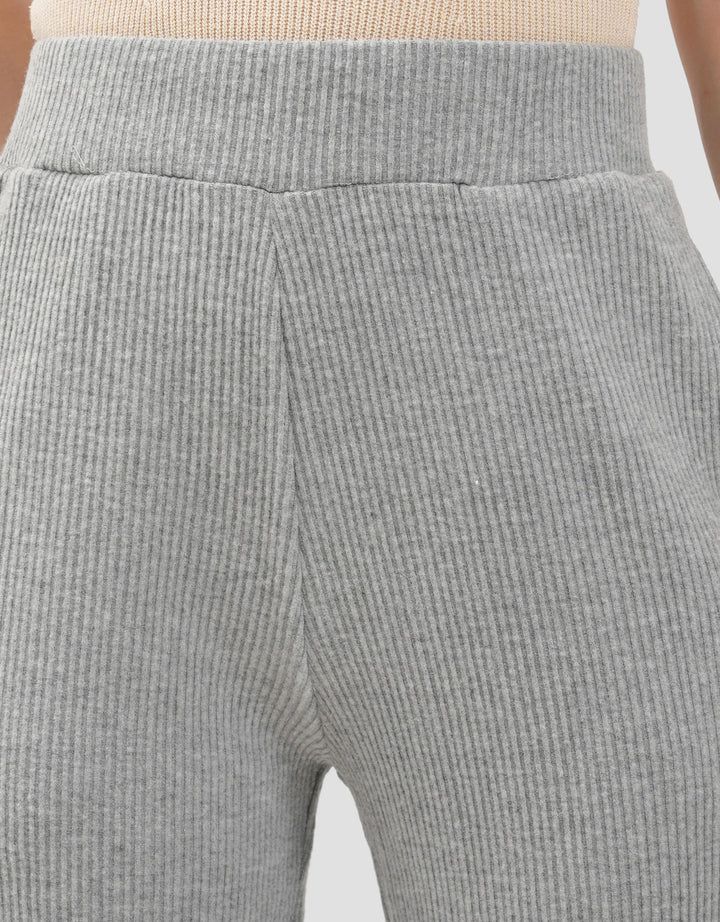 Nevada Sueding Knit Wide Leg Celana Panjang Wanita