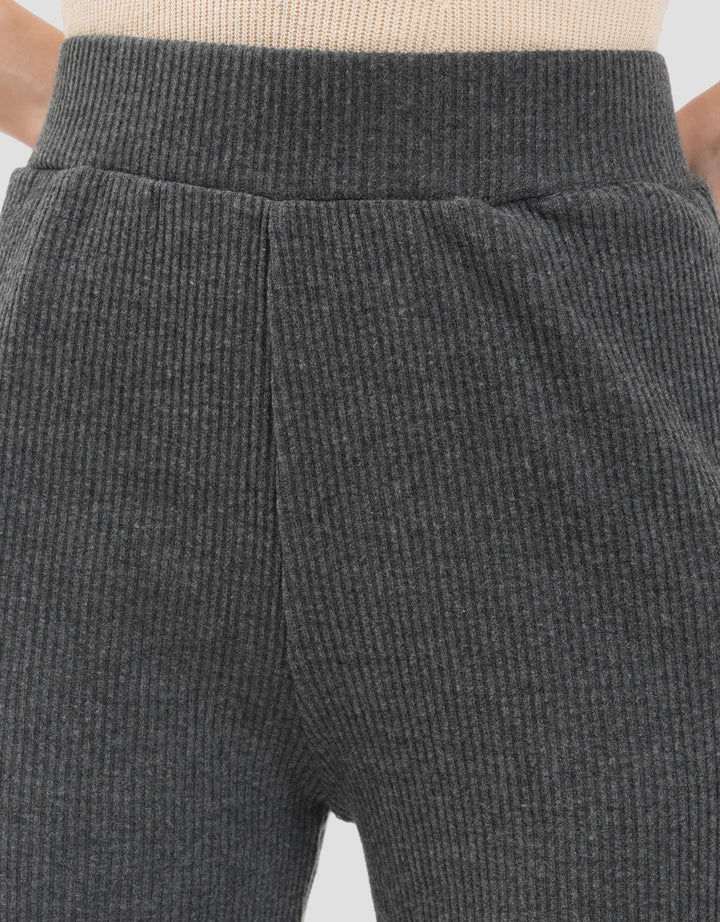 Nevada Sueding Knit Wide Leg Celana Panjang Wanita