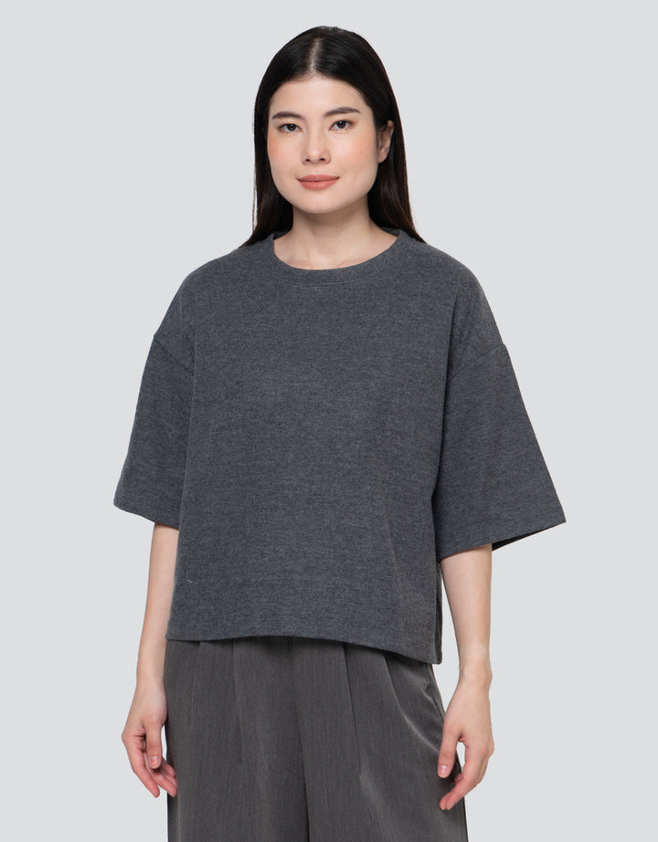 Nevada Boxy Ov Sueding Knit Sweater Wanita