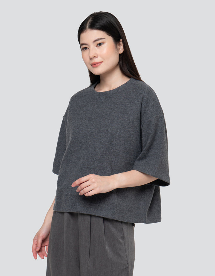 Nevada Boxy Ov Sueding Knit Sweater Wanita