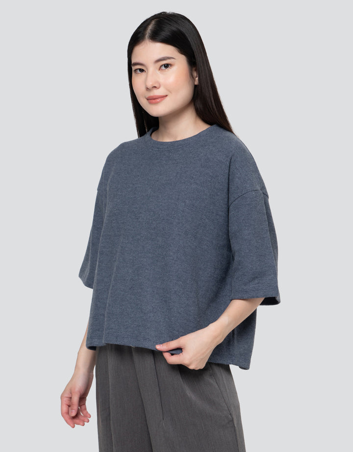 Nevada Boxy Ov Sueding Knit Sweater Wanita