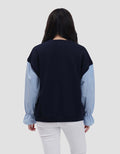 Nevada Babyterry Reg Comb Woven Ruffle Sweater Wanita