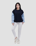 Nevada Babyterry Reg Comb Woven Ruffle Sweater Wanita