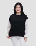 Nevada Babyterry Reg Comb Woven Ruffle Sweater Wanita