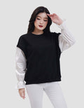 Nevada Babyterry Reg Comb Woven Ruffle Sweater Wanita