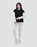 Nevada Babyterry Reg Comb Woven Ruffle Sweater Wanita