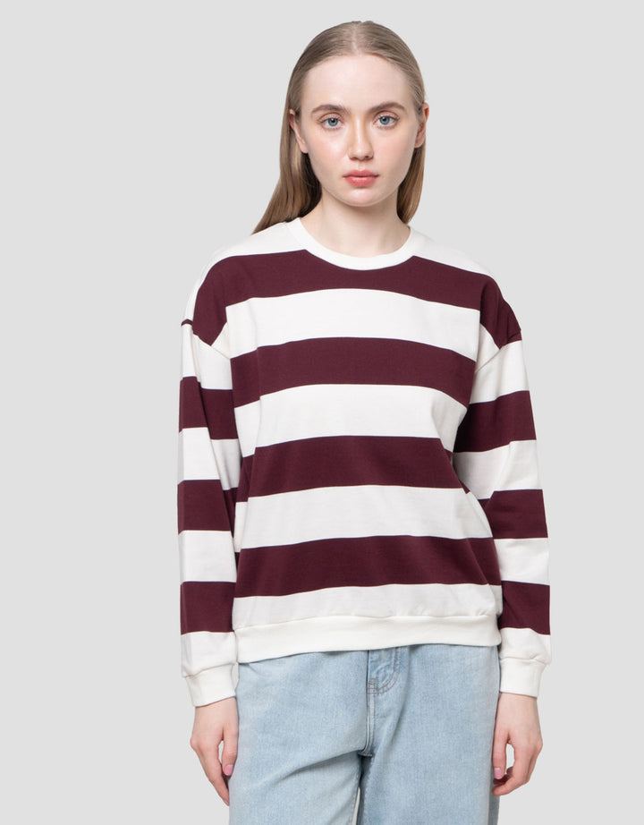 Nevada Reg Baby Terry Stripe Sweater Wanita
