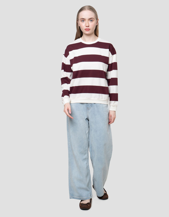 Nevada Reg Baby Terry Stripe Sweater Wanita