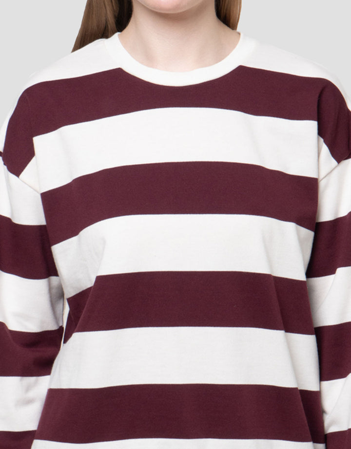 Nevada Reg Baby Terry Stripe Sweater Wanita