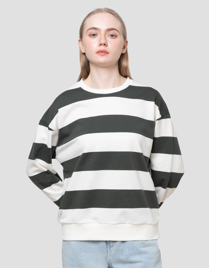 Nevada Reg Baby Terry Stripe Sweater Wanita