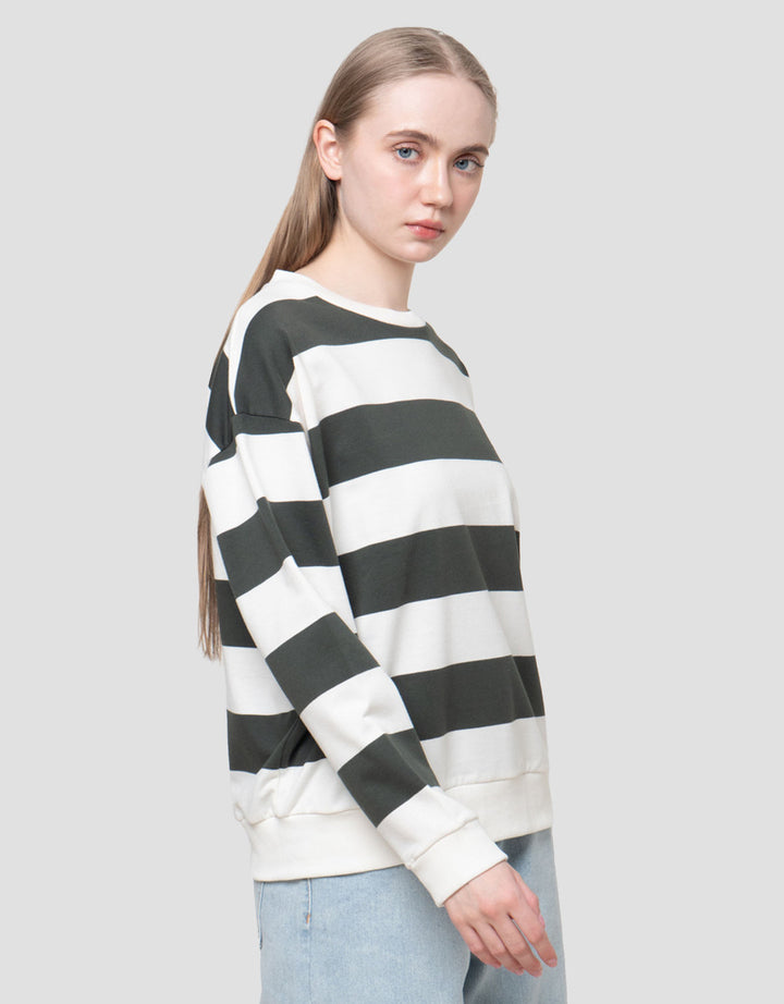 Nevada Reg Baby Terry Stripe Sweater Wanita
