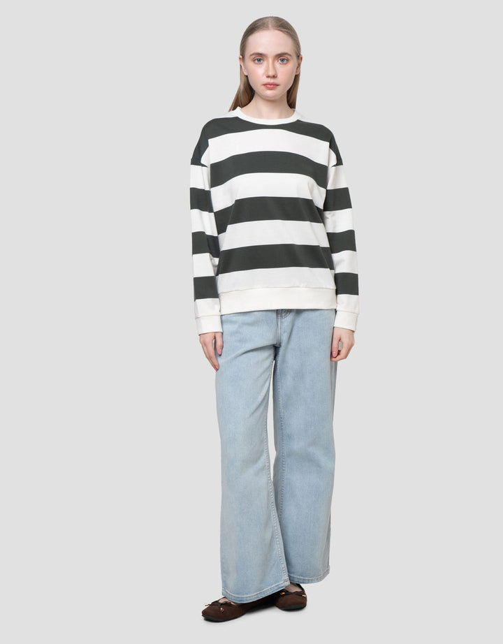 Nevada Reg Baby Terry Stripe Sweater Wanita