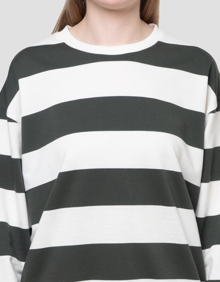 Nevada Reg Baby Terry Stripe Sweater Wanita