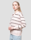 Nevada Reg French Collar Stripe Sweater Wanita