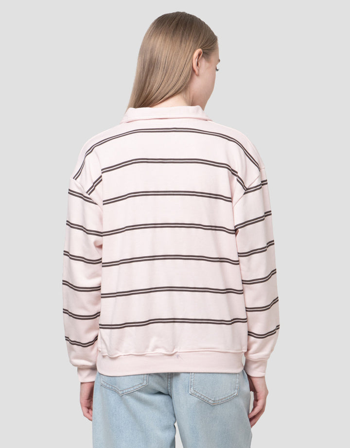 Nevada Reg French Collar Stripe Sweater Wanita