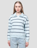 Nevada Reg French Collar Stripe Sweater Wanita