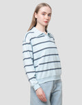 Nevada Reg French Collar Stripe Sweater Wanita