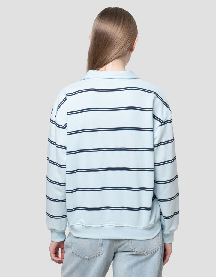 Nevada Reg French Collar Stripe Sweater Wanita