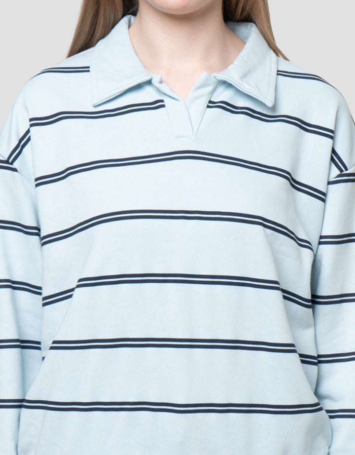 Nevada Reg French Collar Stripe Sweater Wanita