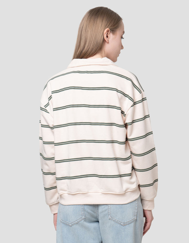 Nevada Reg French Collar Stripe Sweater Wanita