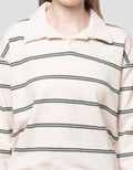 Nevada Reg French Collar Stripe Sweater Wanita