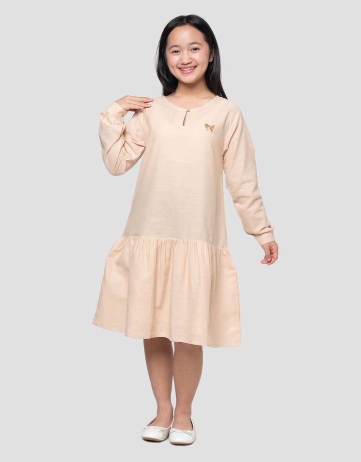 Nevada Ribbon Accent Midi Dress Woven Anak Perempuan