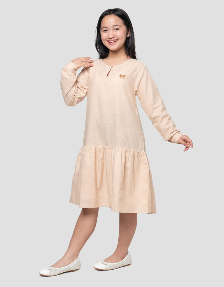 Nevada Ribbon Accent Midi Dress Woven Anak Perempuan
