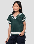 Nevada Rajut Cable Knit Stripe Vest Anak Perempuan