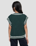 Nevada Rajut Cable Knit Stripe Vest Anak Perempuan